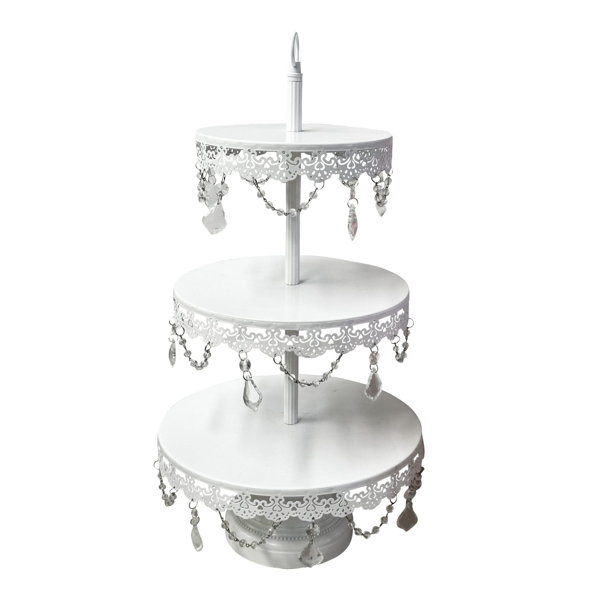 3-Tier Crystal Draped Dessert Cupcake Stand