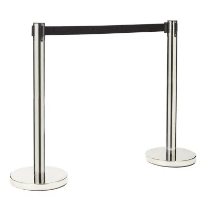 silver retractable barrier
