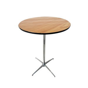 plywood round cocktail table hire melbourne