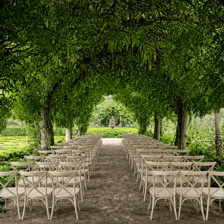 Cross Back Chair Hire at Alowyn Gardens Yarra Valley